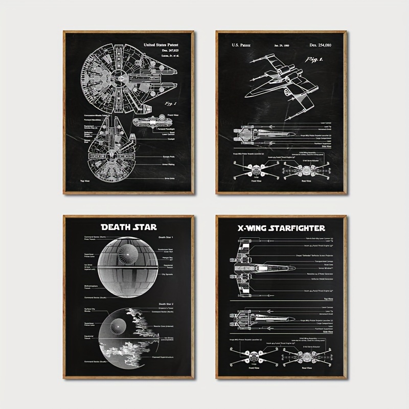 Interior Design Studio - Vintage Space Wars Patent Poster X-Wing