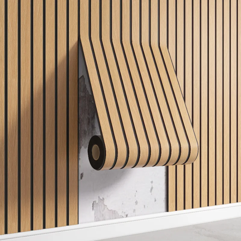 Wall Panel 3D Texture - 1 Roll 3D Wood Slat Wall