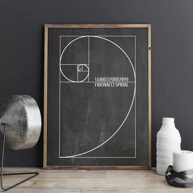 Interior Design Studio - Fibonacci Spiral Patent Wall Art Canvas