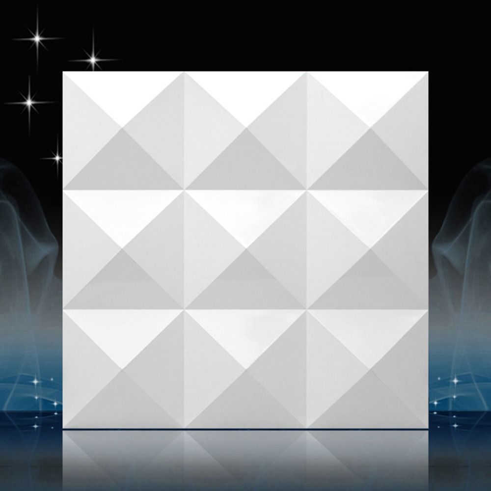 Wall Panel 3D Texture - White 3D Wall Panel 50*50cm Embossed