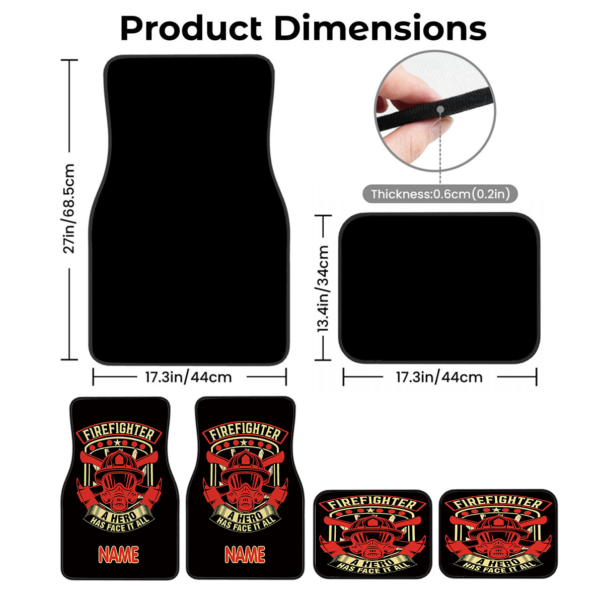 4pcs Customizable Name Car Mat - Interior Design Name 评论和价格