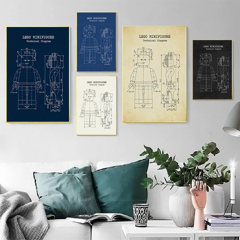 Legos Man Patent Vintage Poste - Interior Design Studio 评论和价格