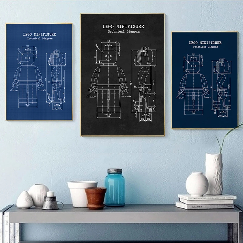 Legos Man Patent Vintage Poste - Interior Design Studio 评论和价格