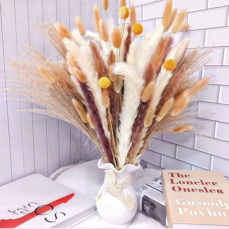 50-105pcs Boho Rustic Mixed Dr - Dried Pampas Bundle 评论和价格