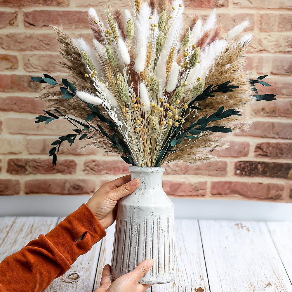 100pcs Dried Pampas Grass Bouq - Dried Pampas Bundle 评论和价格