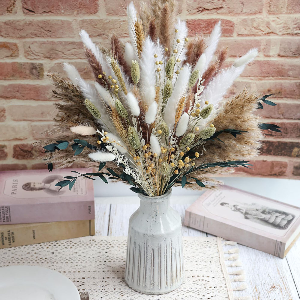 100pcs Dried Pampas Grass Bouq - Dried Pampas Bundle 评论和价格
