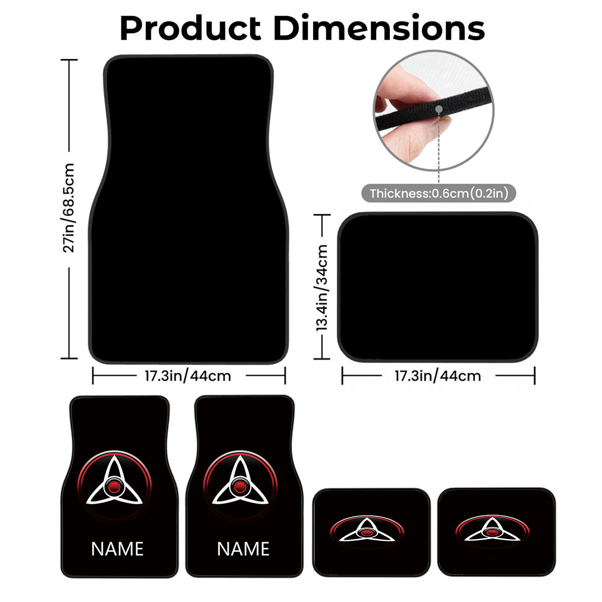 4pcs Name/Text Car Mats With P - Interior Design Name 评论和价格