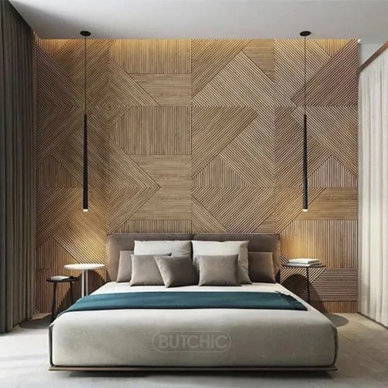 12pcs 50cm 3D wall decor Wood  - Wall Panel 3D Texture 评论和价格