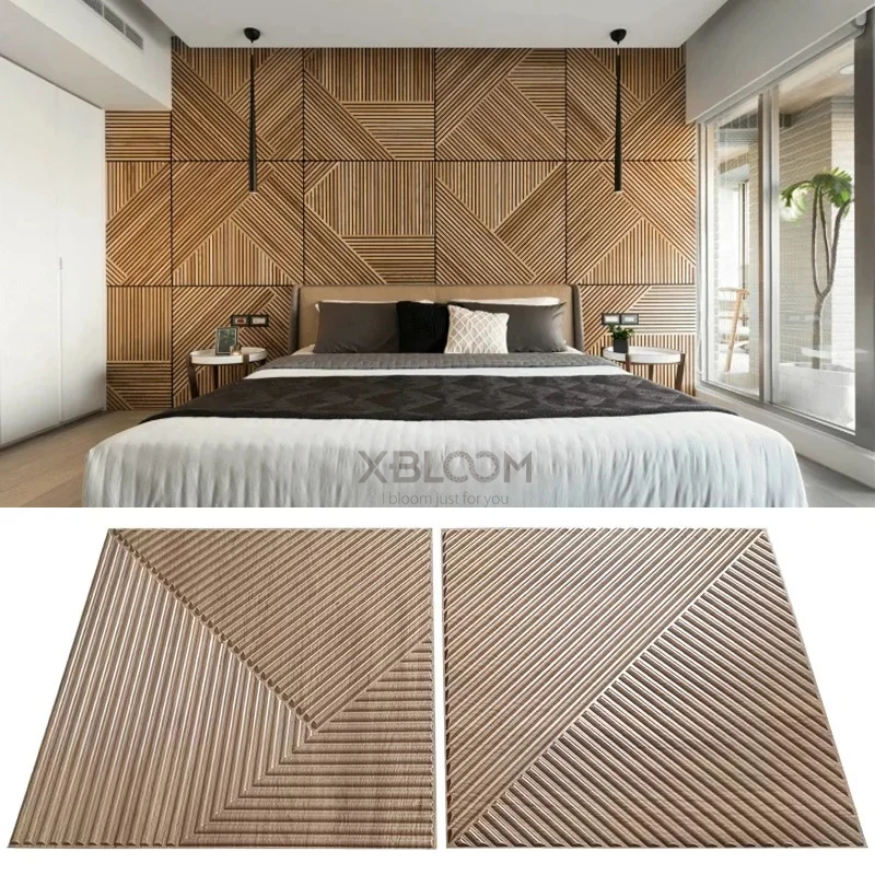 12pcs 50cm 3D wall decor Wood  - Wall Panel 3D Texture 评论和价格