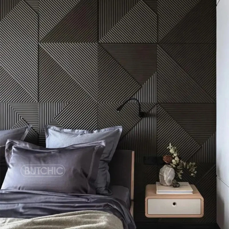 12pcs 50cm 3D wall decor Wood  - Wall Panel 3D Texture 评论和价格