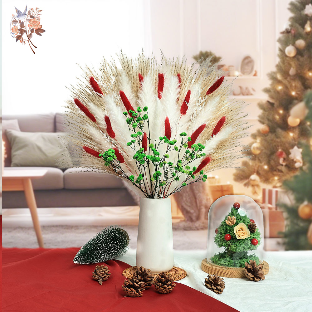55pcs Dried Flowers Bouquet Ch - Dried Pampas Bundle 评论和价格