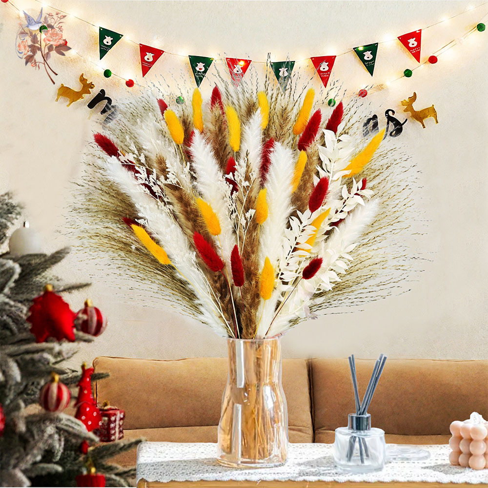 70 Stems Natural Fluffy Pampas - Dried Pampas Bundle 评论和价格