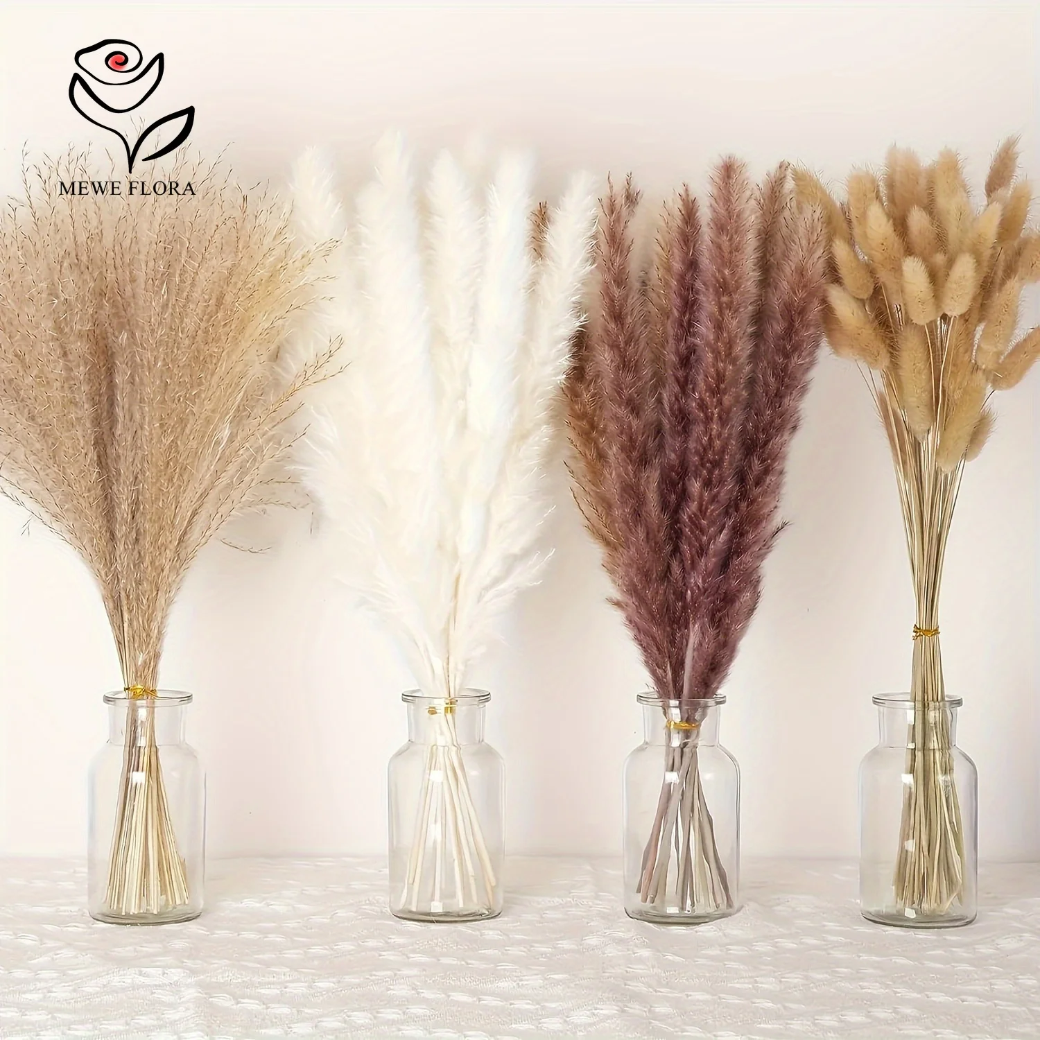 200Pcs Dried Pampas Bunny Tail - Dried Pampas Bundle 评论和价格